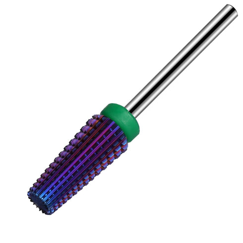 Lavinda 5 in 1 Nail Drill Bit, Coarse Grit Heavy Duty Carbide Tungsten for Fast Acrylic Gel Removal, 3/32" (Purple)