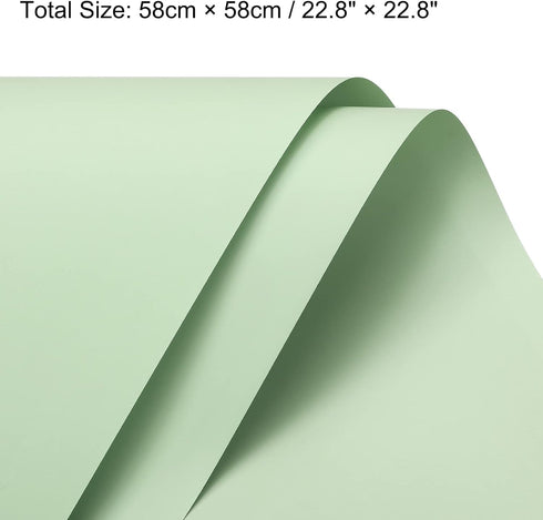MECCANIXITY 10 Pcs Flower Wrapping Paper 22.8x22.8 Inch Waterproof Florists Wrapping Paper for Florist Bouquet Supplies, DIY Crafts, Gift/Gift Box Packaging Light Green