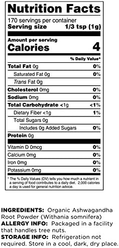 Terrasoul Superfoods Organic Ashwagandha Root Powder - 6oz