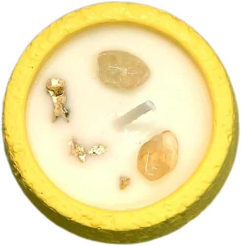 LUXE COVE wt.200g) Scented Candle, Soy Candle, Non-Toxic Aroma Candles, Pear and Freesia Scented, Citrine Crystal, Best