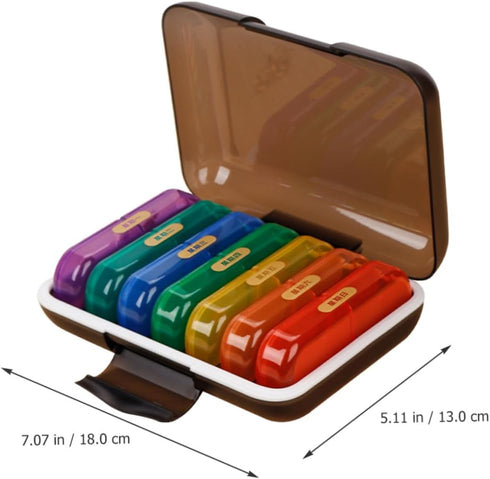 Weekly Pill Organizer Portable Medicine Case Multi-Color Compartments, Travel-Friendly Daily Pill Holder