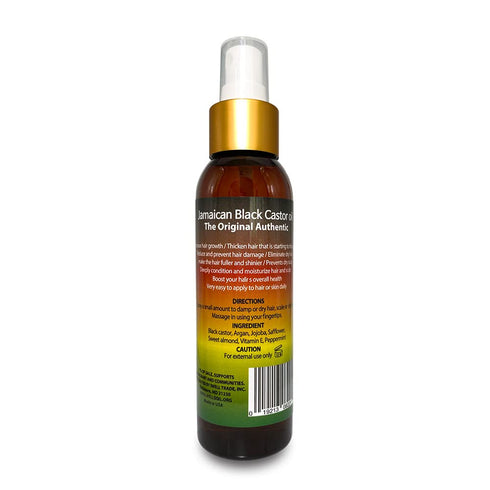 PEPPERMINT + Jamaican Black Castor Oil Spray | 4oz | Hair Detangler Spray, Scalp Treatment, Natural Leave-In Conditioner