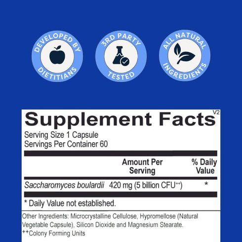 The Booster Targeted Probiotic for Gut Health, 5 Billion CFU Saccharomyces Boulardii, Capsules, 30 Servings