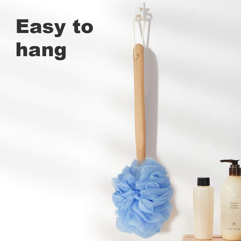 Loofah with Handle - Shower Sponge, Bath Brush, Back Scrubber for Body, PE Soft Mesh Luffa for Men and Women