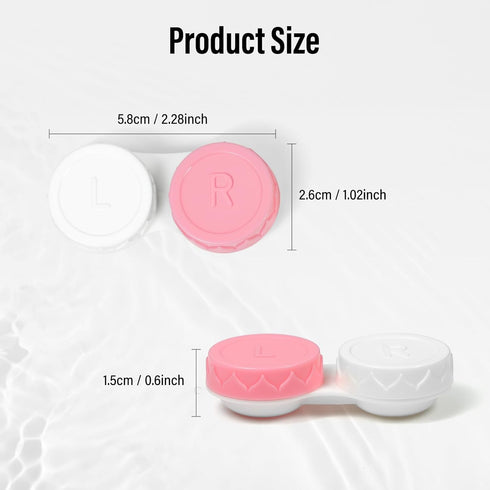 8 Pack Pink Contact Lens Cases, Outdoor Portable Mini Contact Lens Kit for Travel and Everyday Use