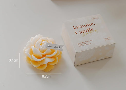 T-shin Candle,50G Jasmine Flower Shape Scented Multicolour Romantic Soy Wax Aesthetic Decorative Healing Candle