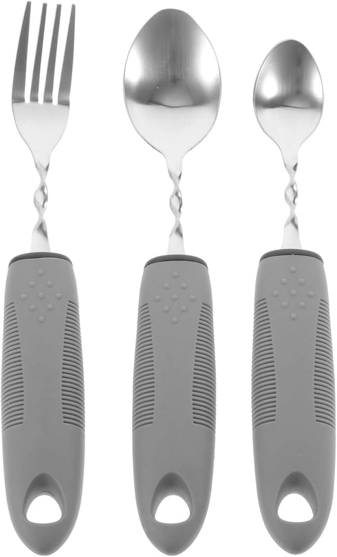 Healifty Adaptive Tableware Set Lightweight Non-Slip Utensils for Elderly with Hand Tremors