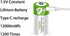 Rechargeable D Batteries 1.5V 12000mWh, USB Lithium Ion Rechargeable D Battery with USB Type C Charging Cable, 2-Pack