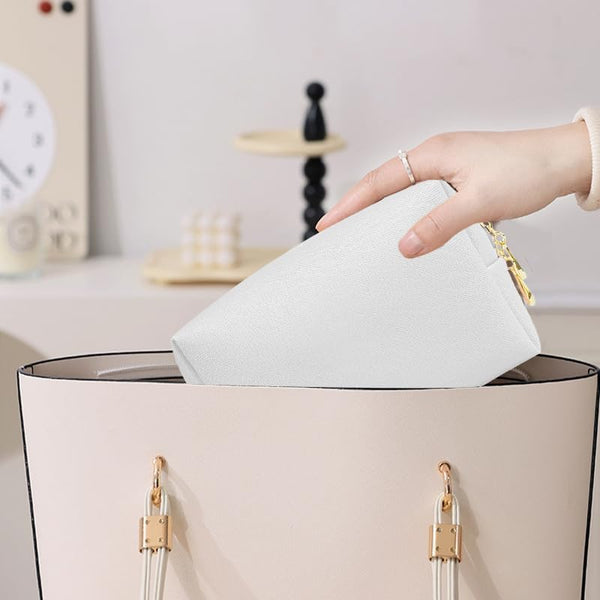 Small Makeup Bag for Women, Large Capacity Waterproof Travel Toiletry Bag, Cute Organizer for Makeup Brushes (Small
