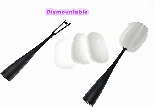 Long Handle Cup Bottle Cleaning Brush - Sponge Pot Cleaner Scourer Washer (2pcs)