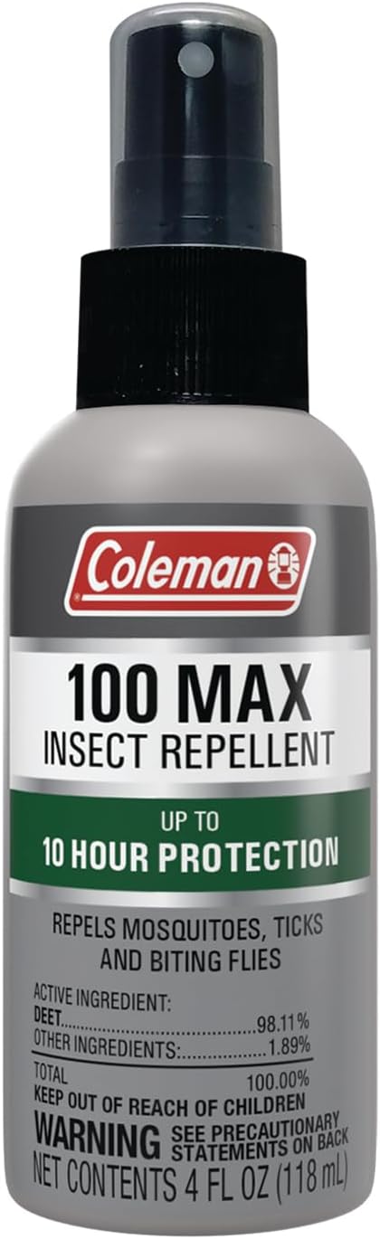 Coleman Insect Repellent Spray - 100% MAX DEET Pump Spray, 4oz, protection against ticks, mosquitoes, and more