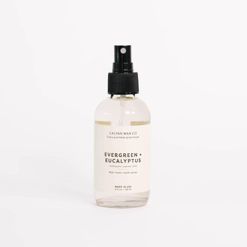 Calyan Wax Co. Evergreen & Eucalyptus Natural Room Spray, 4 Fl Oz, Infused with Essential Oils