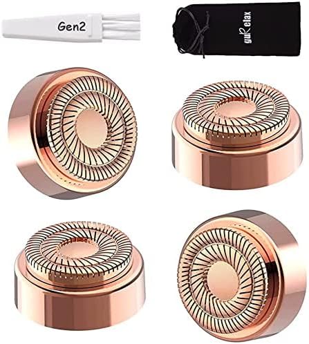 Replacement Heads for Finishing Touch Flawless Facial Hair Remover Device for Women, 18k Gold Blades with Gurelax