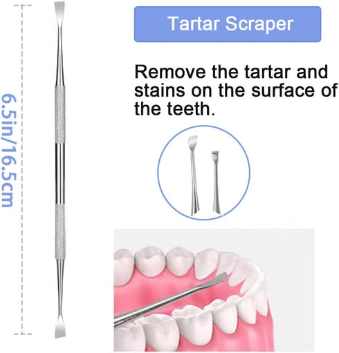 Dental Tools Kit, Dental Picks, Teeth Cleaning Tools Set, Stainless Steel Tooth Scraper, Plaque Tartar Cleaner with Case