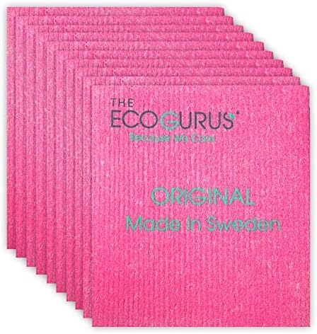 Premium Swedish Dishcloths for Kitchen (10 x Watermelon), Eco-Friendly, Reusable, Absorbent, Cellulose & Cotton