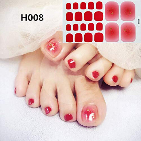 WOKOTO 20 Sheets Solid Toe Nail Polish Strips Stickers and 1 Nail File Manicure Kit for Women Girls