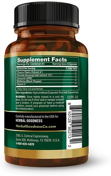 Herbal Goodness Chanca Piedra - Kidney Stones Dissolver, Gallstone Breaker, 60ct Capsules - 1 Bottle
