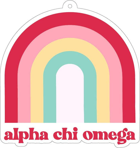 Sorority Shop Alpha Chi Omega Rainbow Air Freshener - 2/Pack, Flowers & Sunshine Scent, Hanging Air Freshener