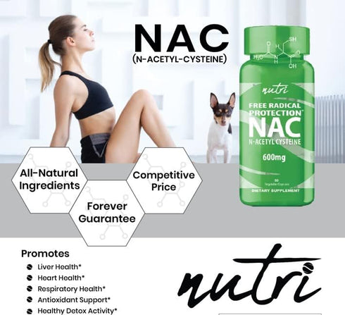 Nature's Fusions NAC Supplement N-Acetyl Cysteine - NAC 600 mg, Anti Aging Supplement, Antioxidant, Liver and Lung