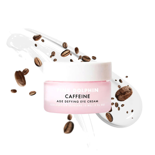 Pink Dolphin Caffeine Eye Cream - Reduces Dark Circles and Puffiness, Age Defying with Retinol and Vitamin E