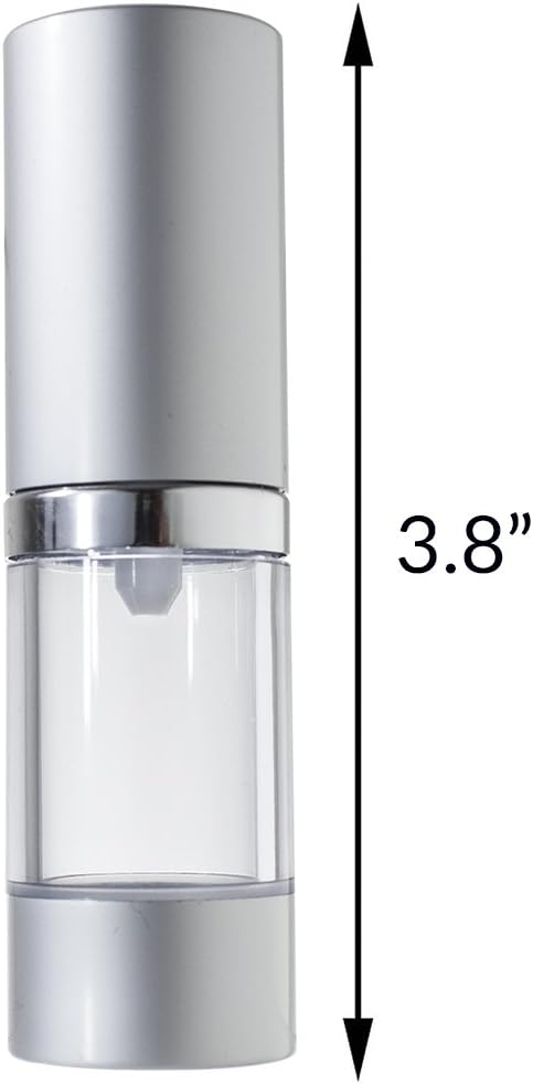 JUVITUS (2 pack) 10 ml / 0.34 oz Airless Spray Bottle Refillable Travel Container Lotion Gels Creams by JUVITUS
