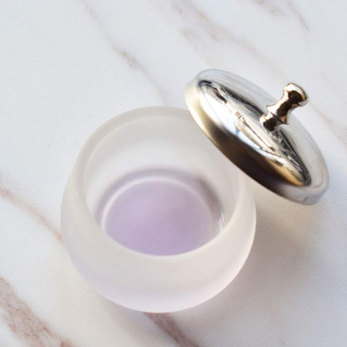 mollensiuer Matte Crystal Glass Nail with Lid, Dapping Dish for Acrylic Liquid Powder