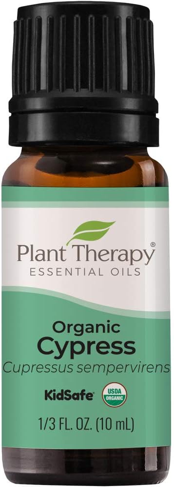 Plant Therapy Organic Cypress Essential Oil - 10 mL (1/3 oz) - 100% Pure, Undiluted, Therapeutic Grade