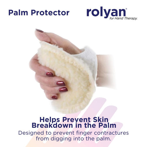 Rolyan Palm Protector for Right Hand, Comfortable Glove for Finger Contracture Prevention with Soft Sherpa Lining