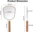 YEAKE Hand Held Mirror with Handle for Makeup, Cute Wood Travel Vanity Mirror for Men & Women (Fanshape)