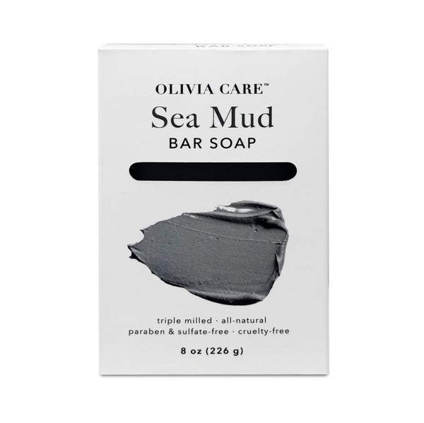Olivia Care Sea Mud Bar Soap - 100% Natural, Vegan & Organic for Face & Body, 8 OZ