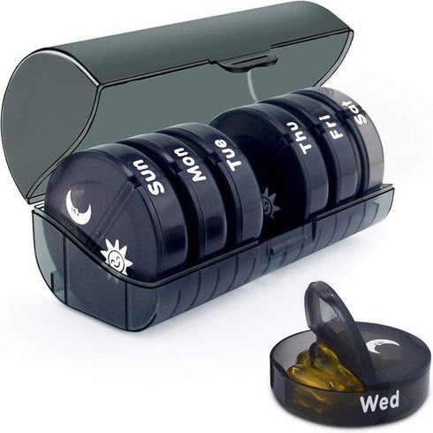INKULTURE Portable Medicine Organizer Box Tablets Container Case Travel Pill Box For 07