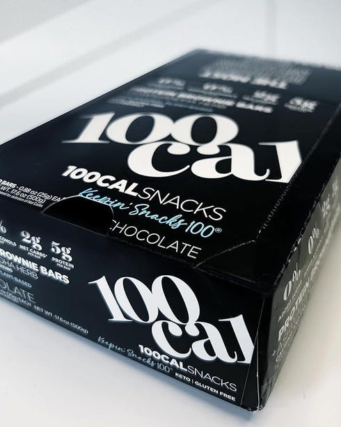 100 CAL SNACKS Protein Bars Chocolate Brownie, Healthy Snacks, Vegan, Low Net Carbs & High Fiber
