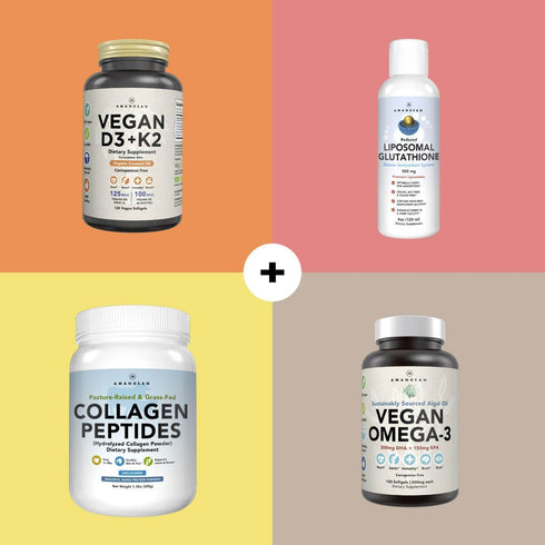 AMANDEAN Vegan Vitamin D3 K2, 5000 IU from Algae, All-Trans MK-7, 120 Softgels for Mood, Bones, Heart, Immune Health
