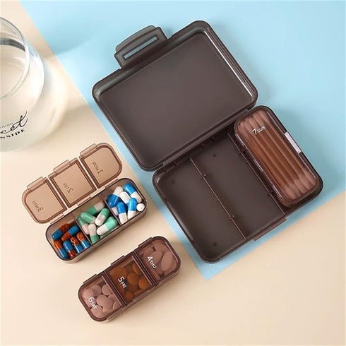 Leen4You 7 7 Pill Case Organizer Portable Grids Double Sealed Weekly Pill Box Medicine Dispenser Tablet Organizer