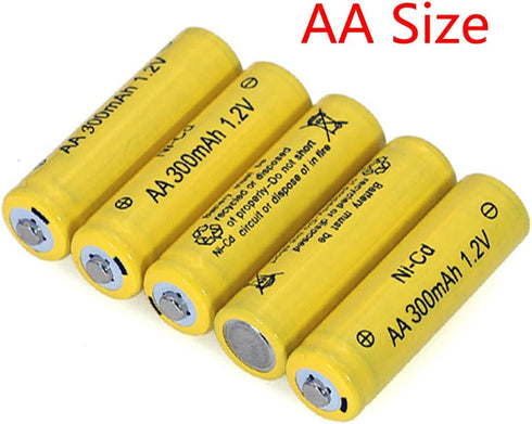 FULIN 12 Packs 1.2V AA 300mAh Ni-Cd Rechargeable Batteries for Solar Lights