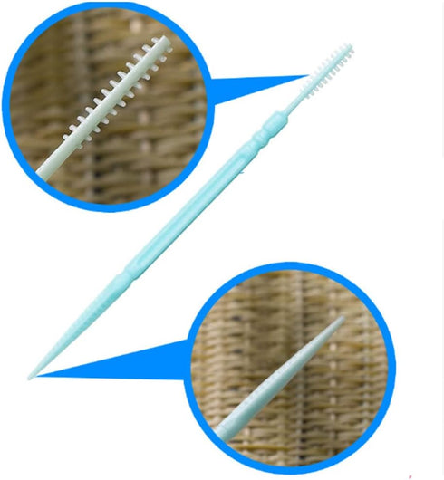 AKOAK Plastic Toothpick, Two-Headed Oral Stick, Disposable Interdental Brush Cleaning Tools (About 1050-1100 Pieces)