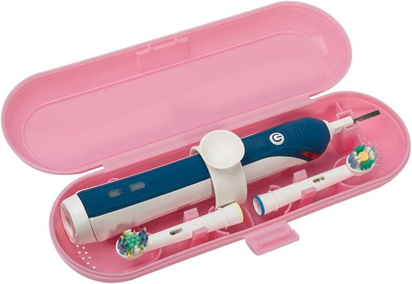 Pink Plastic Electric Toothbrush Travel Case for Oral-B Pro Series