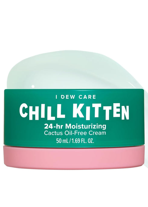 I DEW CARE Heartleaf Face Cream - Chill Kitten, Moisturizer with Moringa Seed, Prickly Pear, Aloe Vera Gel