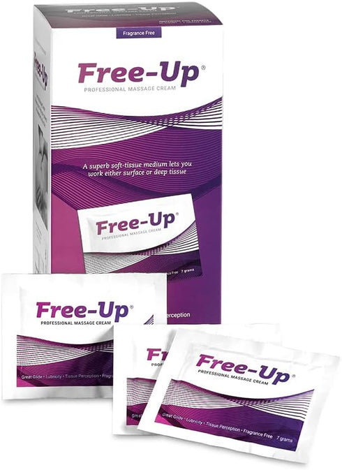 Free-Up Professional Massage Cream, Fragrance-Free, Non-Greasy, Perfect for Physical Therapy, 50/7gm Packets