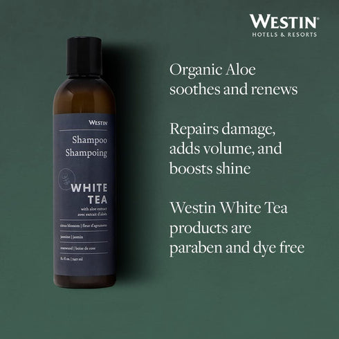 Westin White Tea Aloe Shampoo - Vitamin and Antioxidant-Packed for All Hair Types, 8 ounces