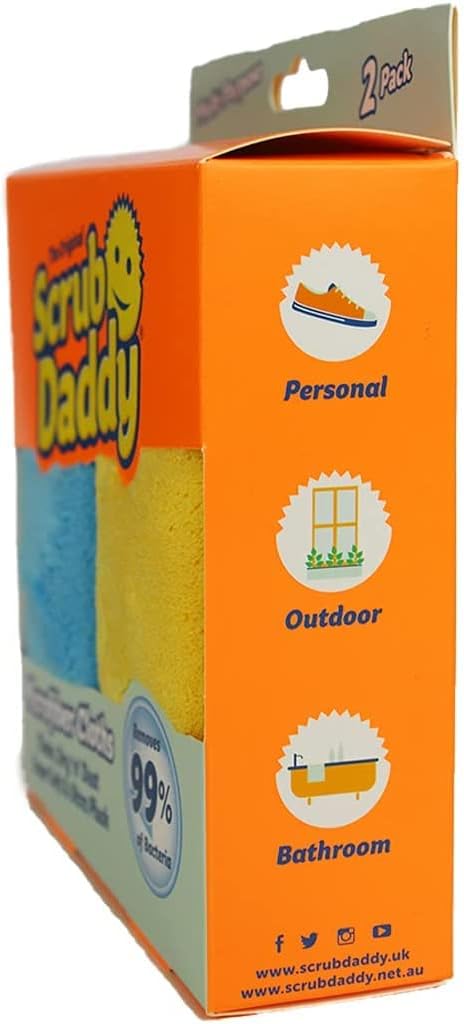 Pack Scrab Daddy Microfibre Cloth - Blue and Yellow Twin