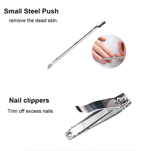 Nail Care Tool Kit, Manicure Tools with Buffers, Files, Clippers, Cuticle Fork, and Polishing Stick