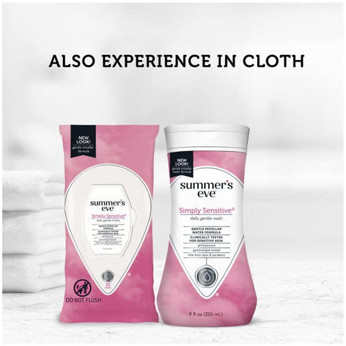 Summer's 9 oz (Pack 6) Eve Simply Sensitive Daily Gentle Feminine Wash, Removes Odor, pH balanced, fl