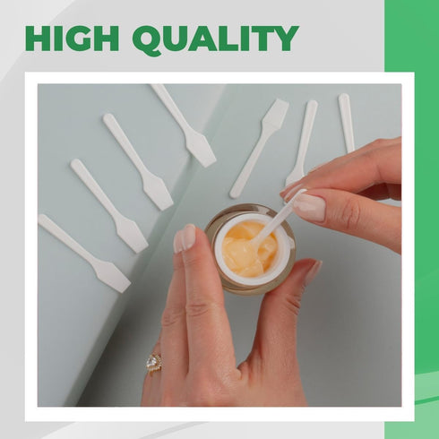 100 Pack 2.5 Inch Cosmetic Spatulas, Small Plastic Spatula for Cosmetics, Creams, & Crafts