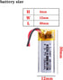 3.7V Lipo Battery 120mAh Rechargeable Lithium ion Polymer Battery 401230 Lithium Polymer ion Battery with Two Lines