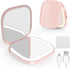 MY BEAUTY LIGHT Compact Mirror, Lighted 1X/3X Magnifying Travel Makeup Mirror, USB Charging (Pink)