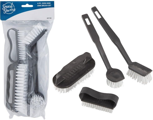 SIM SUPPLY Smart Savers Blue Plastic Bristle Scrub Brush Set (4-Piece) Pack of 12