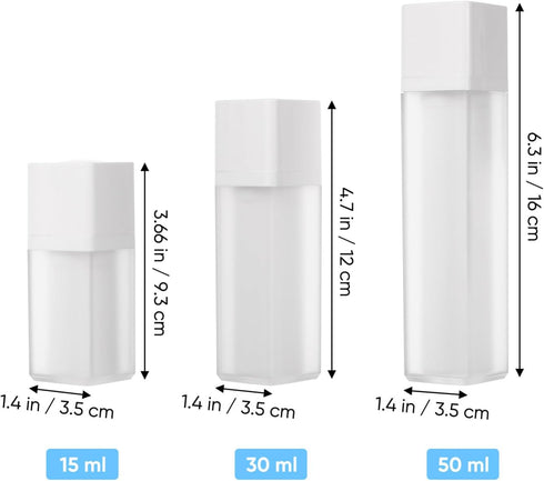 minkissy Lotion Cream Pump Container Airless Skincare Bottles 15ml, 30ml, 50ml Refillable Cosmetic Dispenser