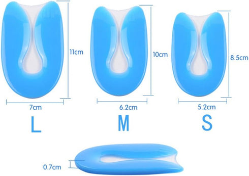 Elandy Silicon Gel U-Shaped Spur Cup, Heel-Plantar Fasciitis Cushion, U-Shaped Heel Pad L