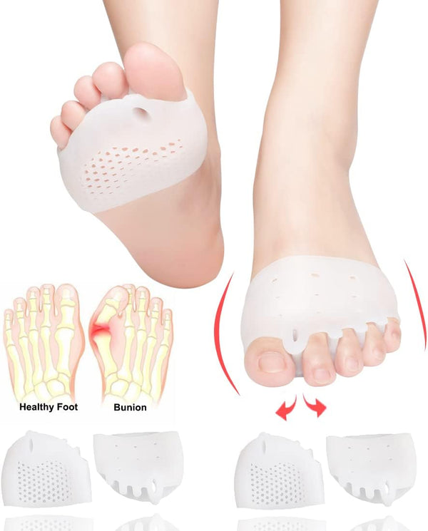 Metatarsal Pads, Gel Toe Separators, Bunion Corrector Cushion, Soft & Breathable Toe Spacers for Rapid Pain Relief